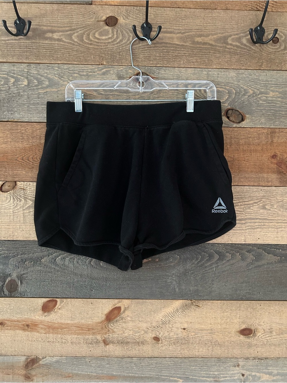 Reebok Black Athletic Lounge Shorts with Logo Size L